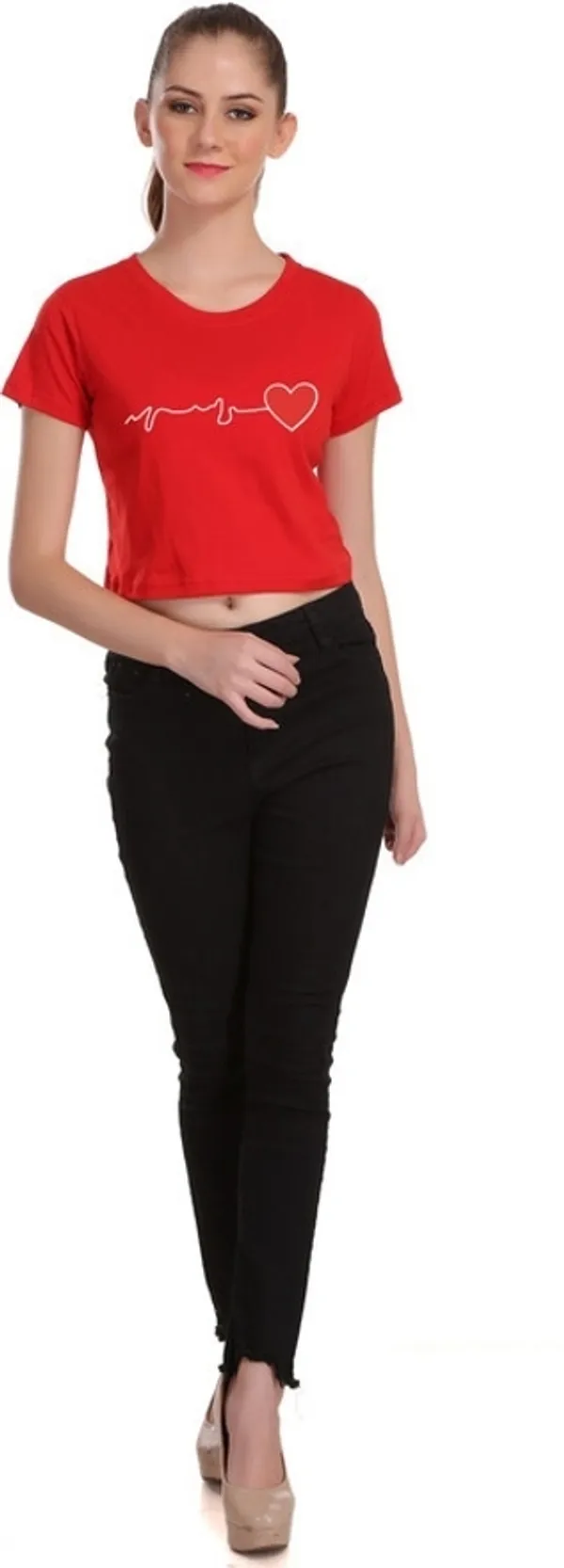Red_Casual_Printed_Pure_Cotton_Crop_Top_For_Women