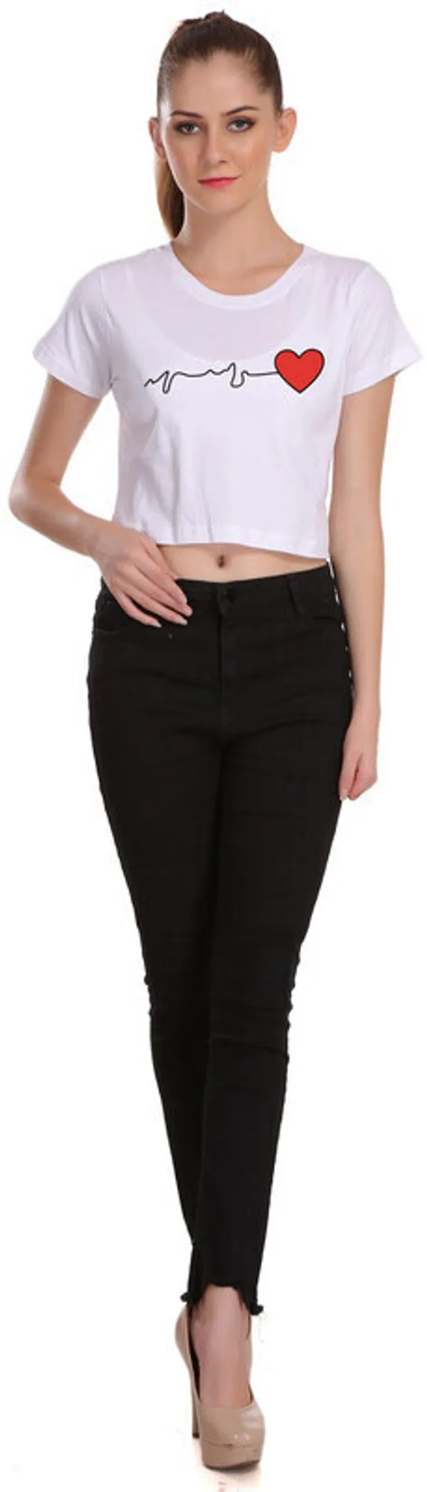 White_Casual_Printed_Pure_Cotton_Crop_Top_For_Women
