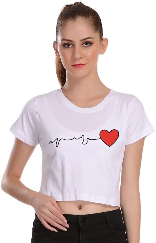 White_Casual_Printed_Pure_Cotton_Crop_Top_For_Women