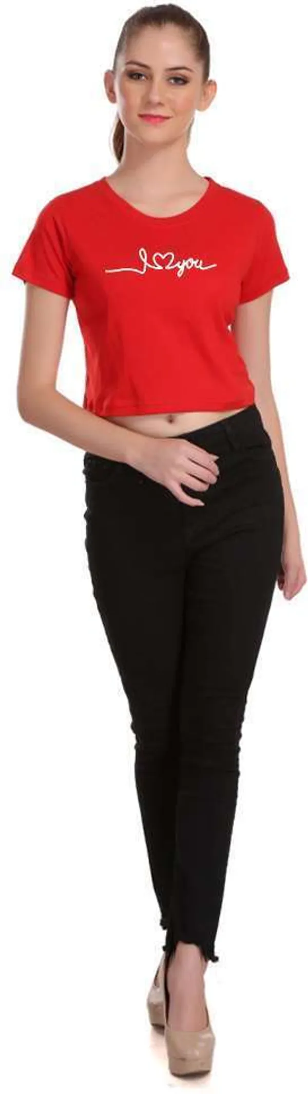 Red_Casual_Printed_Pure_Cotton_Crop_Top_For_Women