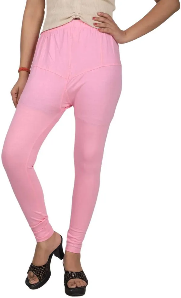 Pink_Cotton_Blend_Solid_Casual_Ethnic_Wear_Leggings_For_Women