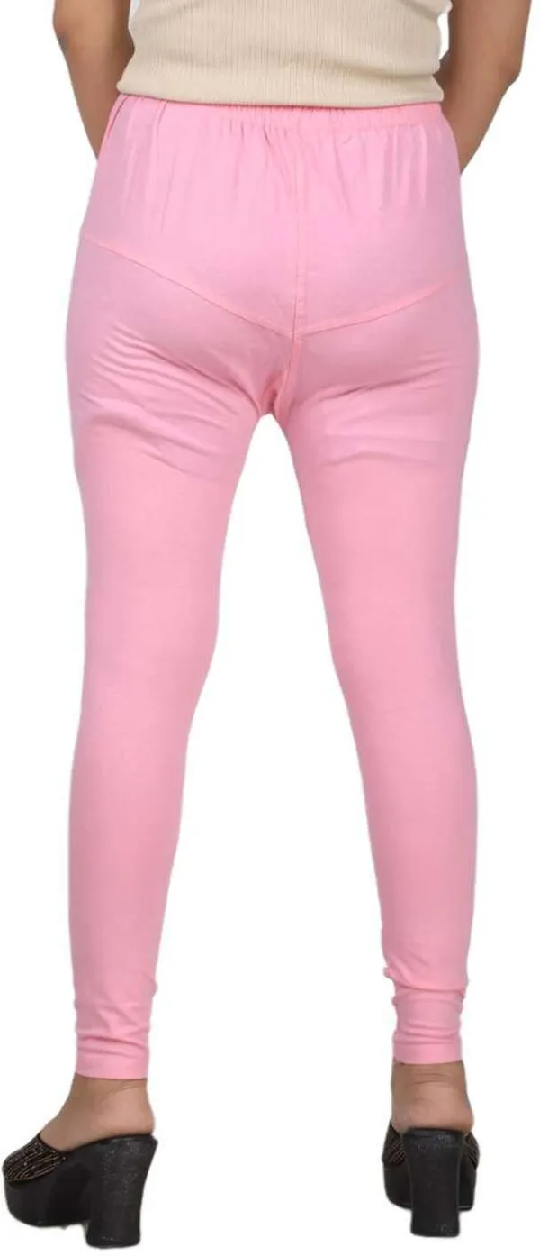 Pink_Cotton_Blend_Solid_Casual_Ethnic_Wear_Leggings_For_Women