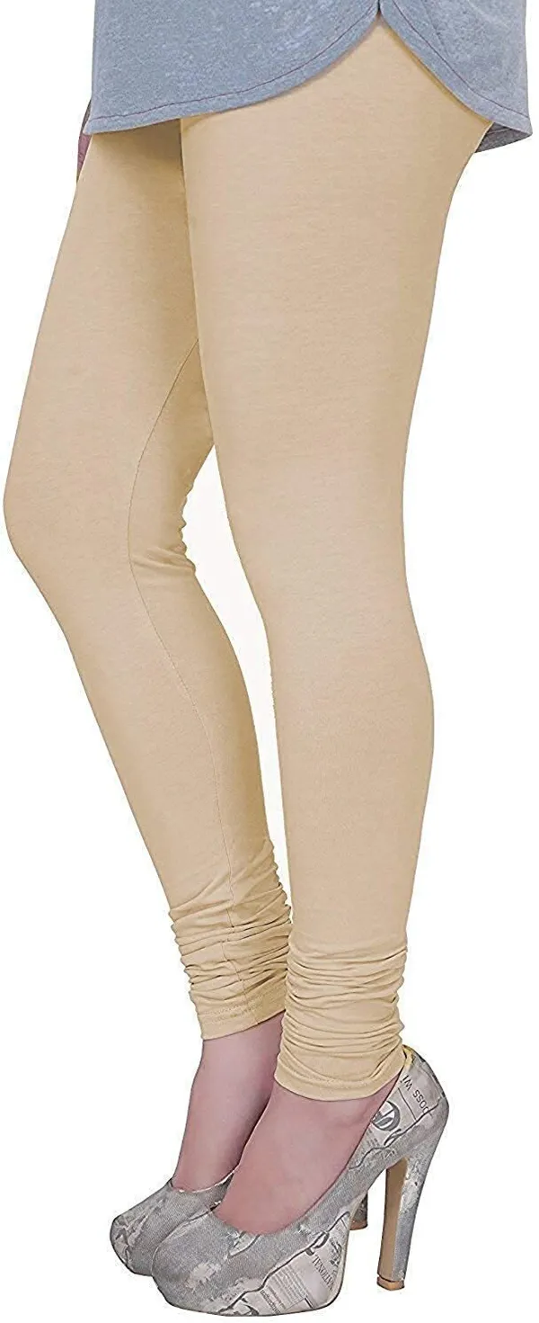Beige_Cotton_Blend_Solid_Casual_Ethnic_Wear_Leggings_For_Women