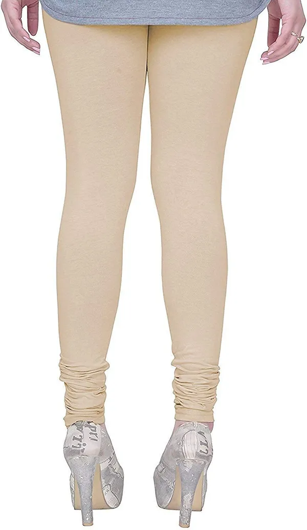 Beige_Cotton_Blend_Solid_Casual_Ethnic_Wear_Leggings_For_Women
