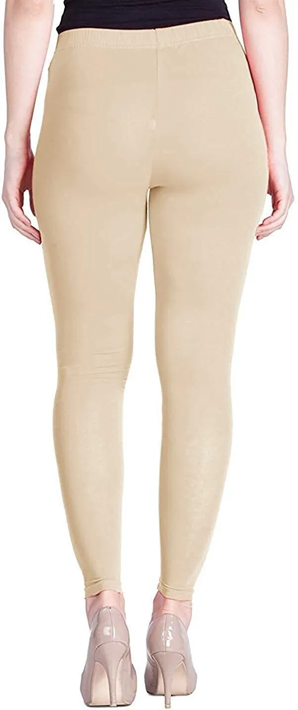 Beige_&_Blue_Cotton_Blend_Solid_Casual_Ethnic_Wear_Leggings_For_Women_(Pack_Of_2)