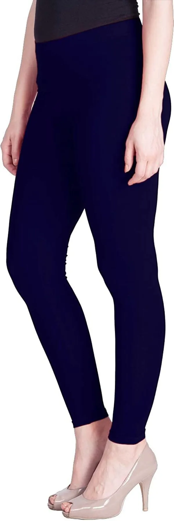 Beige_&_Blue_Cotton_Blend_Solid_Casual_Ethnic_Wear_Leggings_For_Women_(Pack_Of_2)