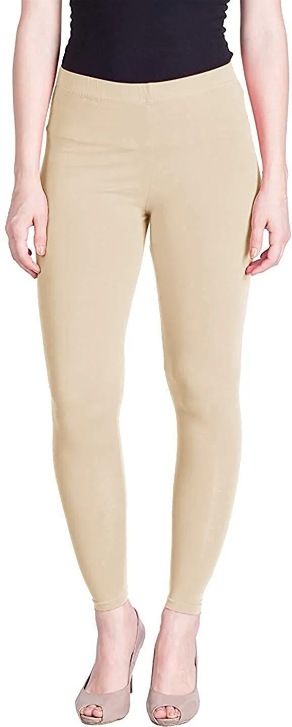 Beige_&_Blue_Cotton_Blend_Solid_Casual_Ethnic_Wear_Leggings_For_Women_(Pack_Of_2)