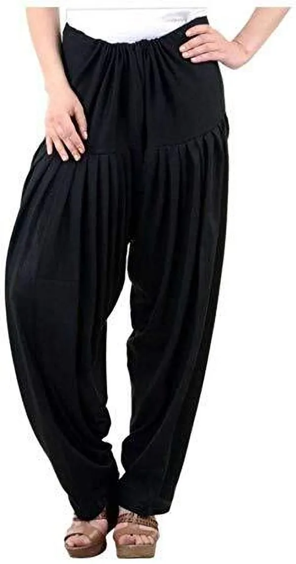 Black_Regular_Wool_Blend_Solid_Salwar_For_Women