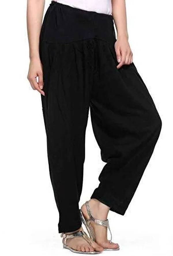 Black_Regular_Wool_Blend_Solid_Salwar_For_Women