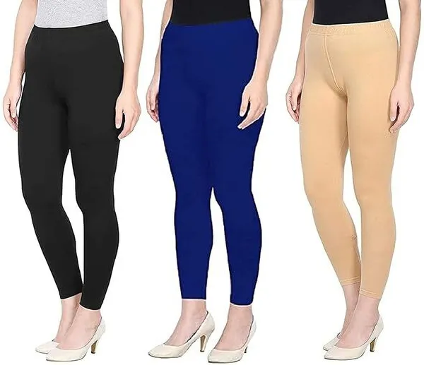 Multicolor_Cotton_Blend_Solid_Casual_Ethnic_Wear_Leggings_For_Women
