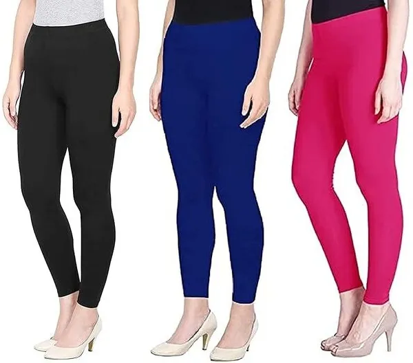 Multicolor_Cotton_Blend_Solid_Casual_Ethnic_Wear_Leggings_For_Women