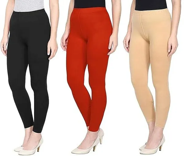 Multicolor_Cotton_Blend_Solid_Casual_Ethnic_Wear_Leggings_For_Women