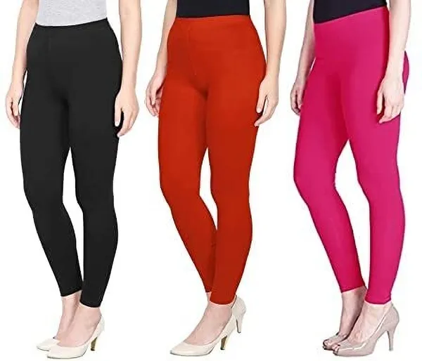 Multicolor_Cotton_Blend_Solid_Casual_Ethnic_Wear_Leggings_For_Women