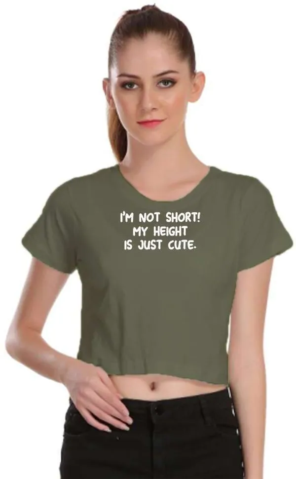 Dark_Green_Casual_Printed_Pure_Cotton_Crop_Top_For_Women