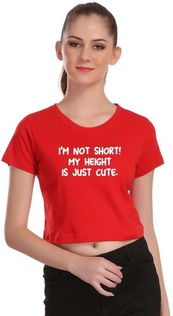 Red_Casual_Printed_Pure_Cotton_Crop_Top_For_Women
