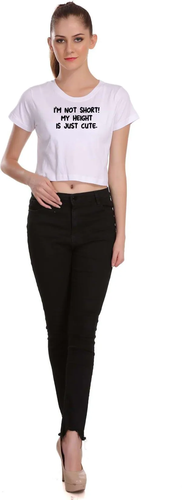 White_Casual_Printed_Pure_Cotton_Crop_Top_For_Women