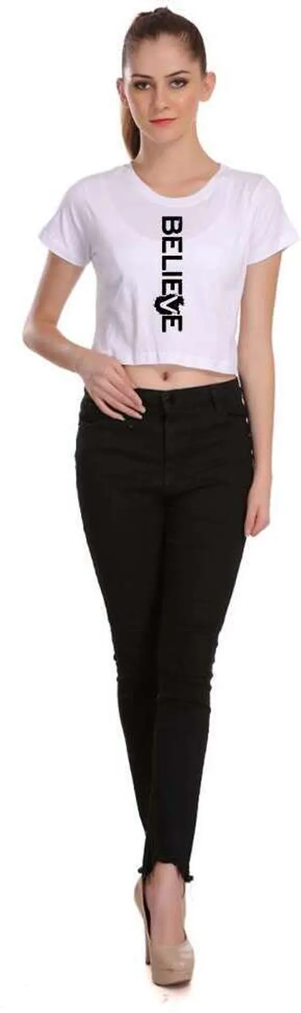 White_Casual_Printed_Pure_Cotton_Crop_Top_For_Women