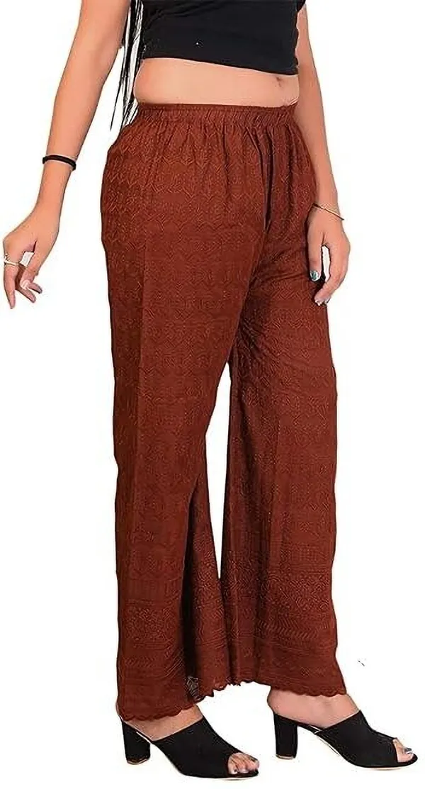 Brown_Regular_Casual_Cotton_Blend_Trouser_For_Women