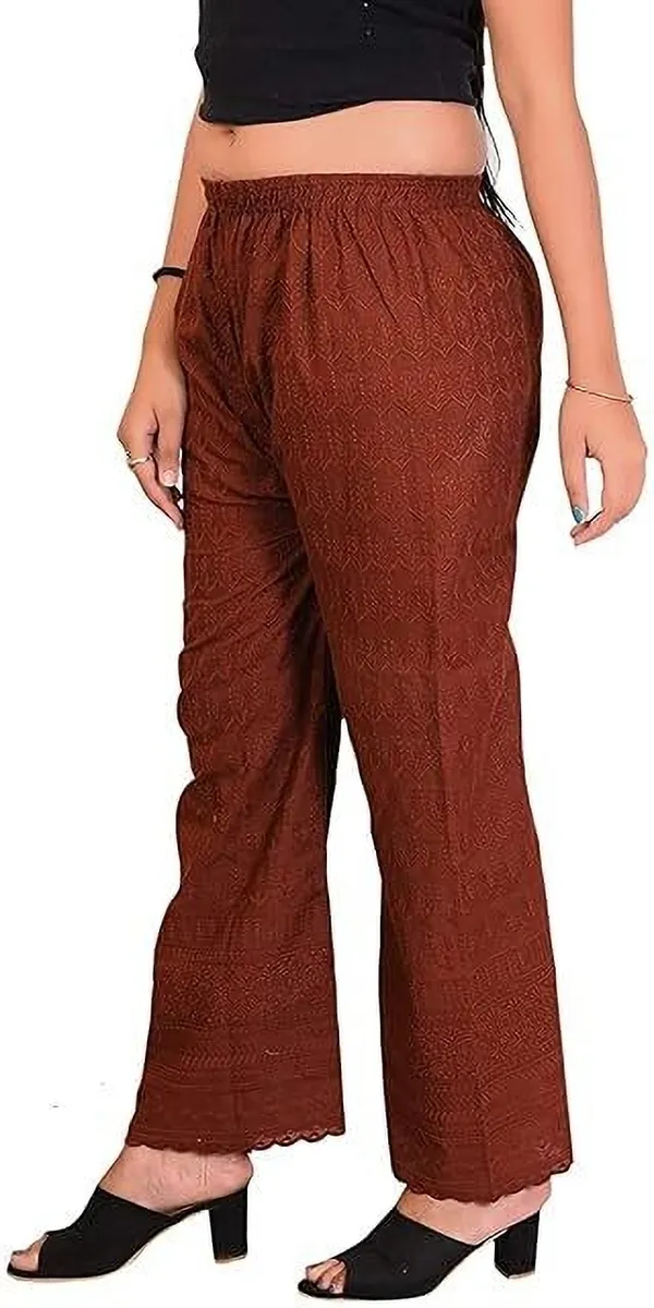 Brown_Regular_Casual_Cotton_Blend_Trouser_For_Women