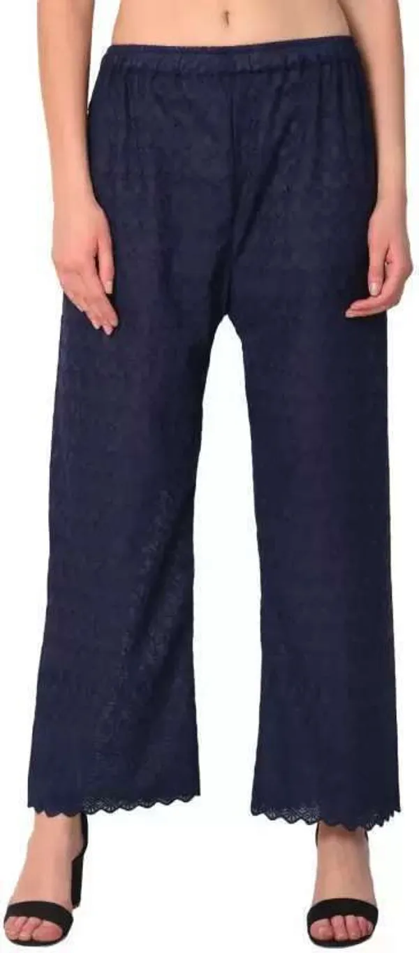 Black_&_Dark_Blue_Regular_Casual_Cotton_Blend_Trouser_For_Women