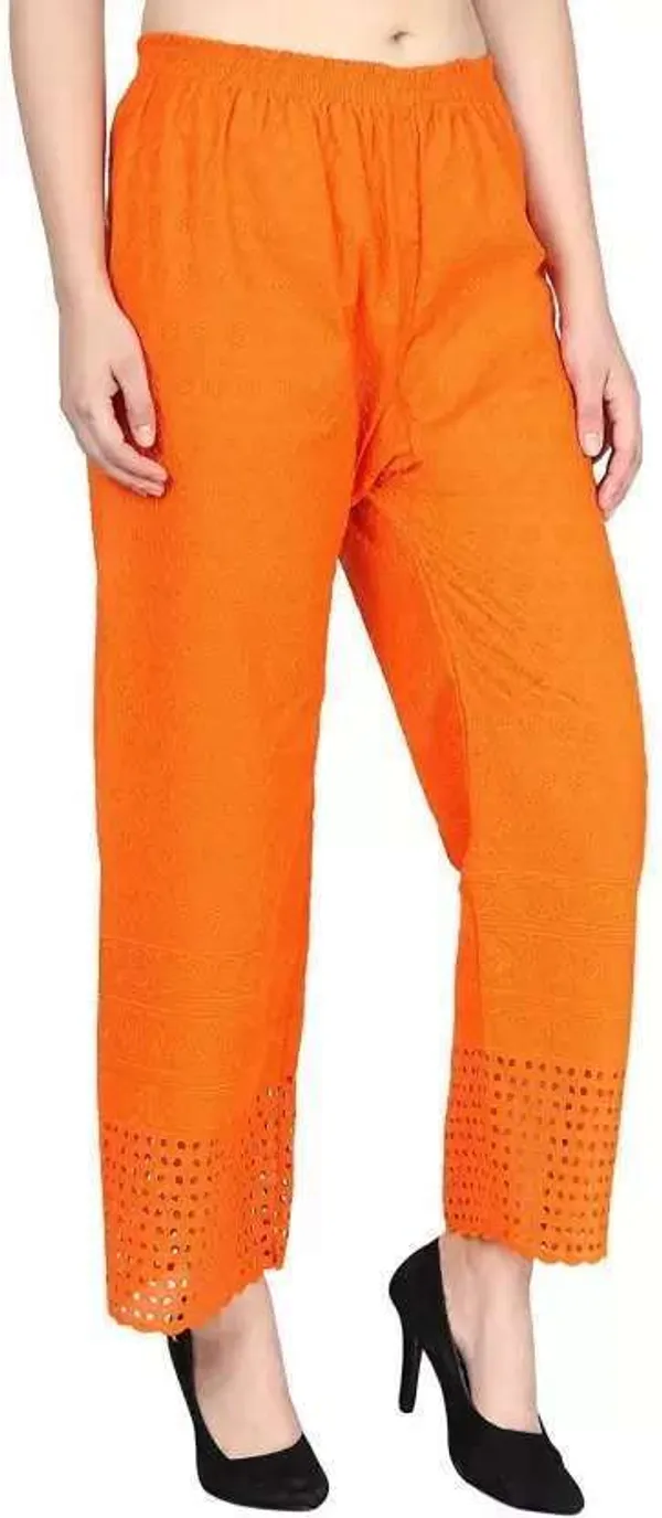 Black_&_Orange_Regular_Casual_Cotton_Blend_Trouser_For_Women