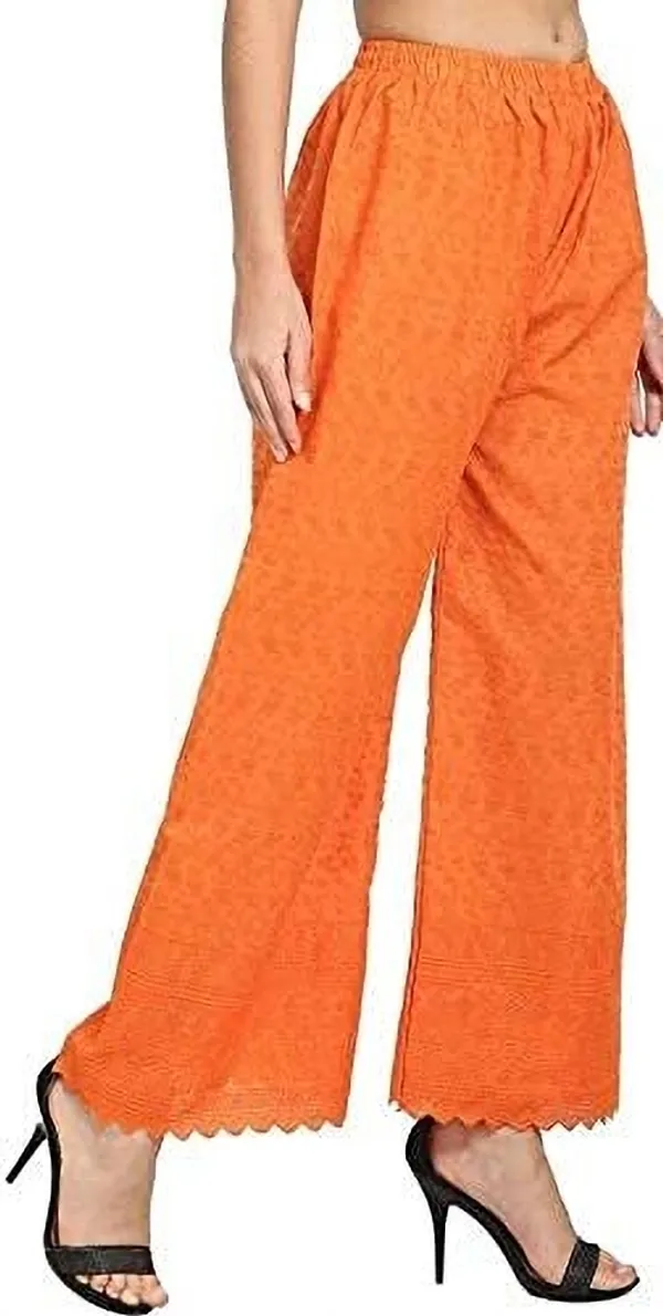 Orange_Regular_Casual_Cotton_Blend_Trouser_For_Women