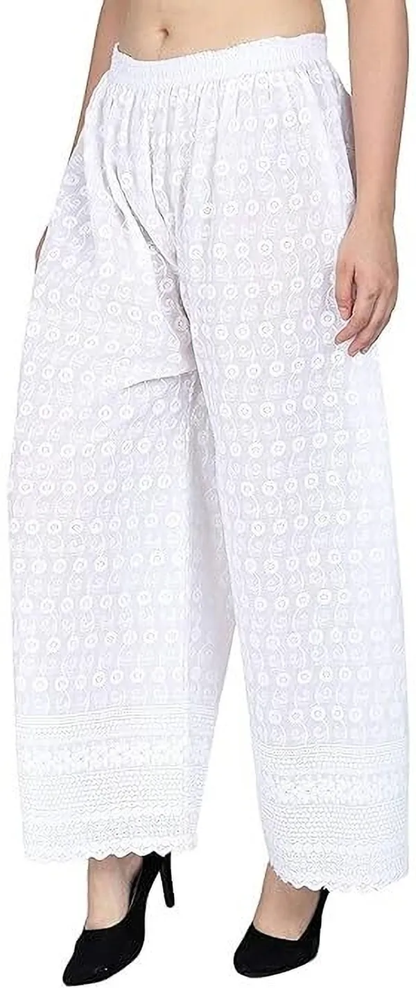White_Regular_Casual_Cotton_Blend_Trouser_For_Women