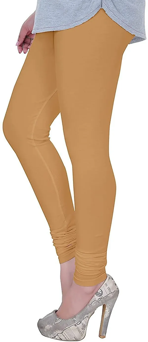 Beige_Cotton_Blend_Solid_Casual_Ethnic_Wear_Leggings_For_Women