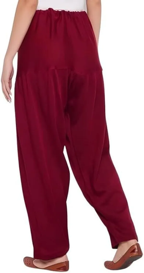 Black_&_Maroon_Regular_Wool_Blend_Solid_Salwar_For_Women