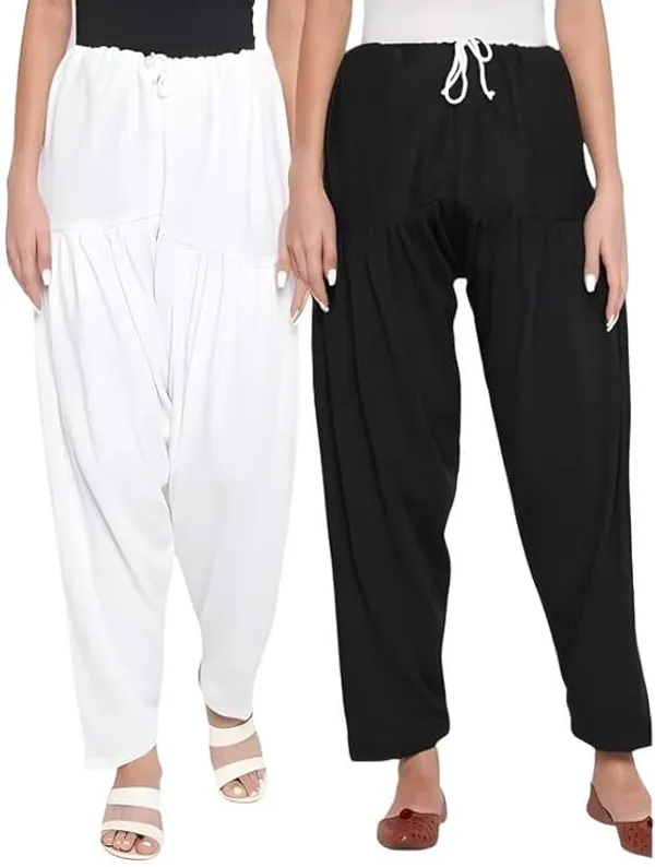 Black_&_White_Regular_Wool_Blend_Solid_Salwar_For_Women