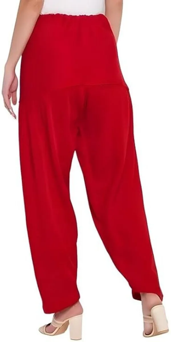 Red_&_Maroon_Regular_Wool_Blend_Solid_Salwar_For_Women