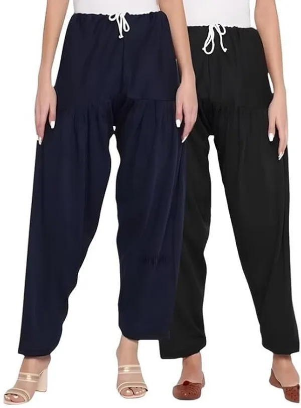 Black_&_Blue_Regular_Wool_Blend_Solid_Salwar_For_Women