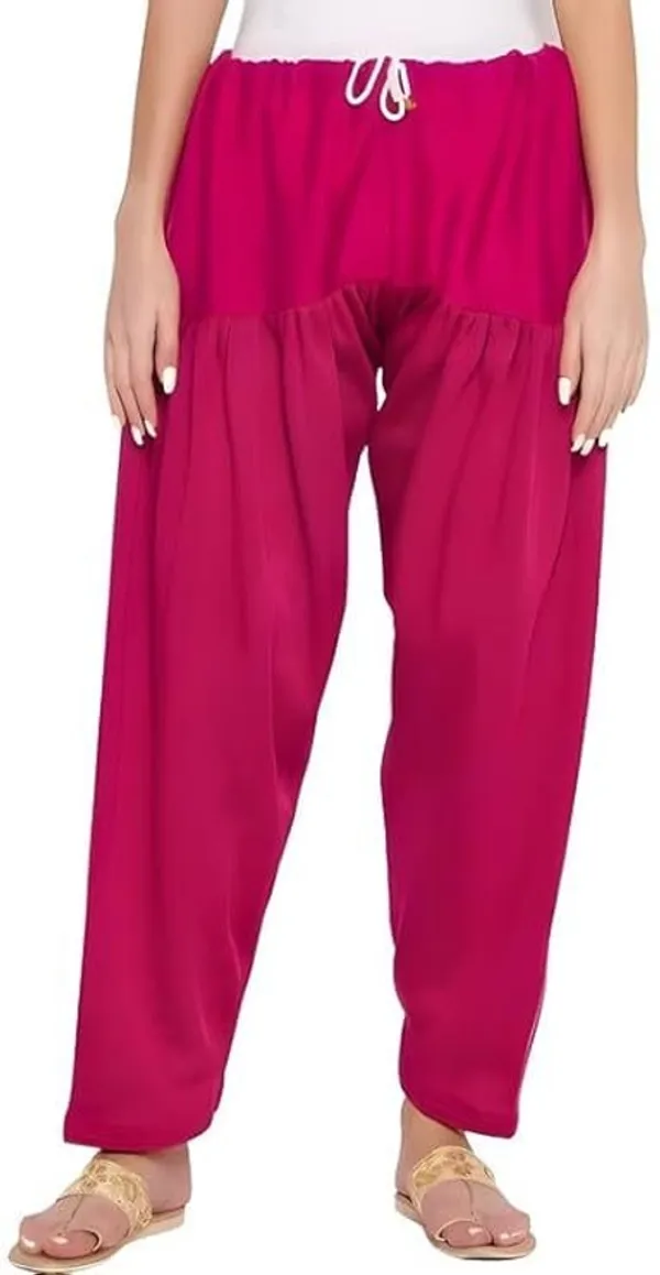 Blue_&_Pink_Regular_Wool_Blend_Solid_Salwar_For_Women