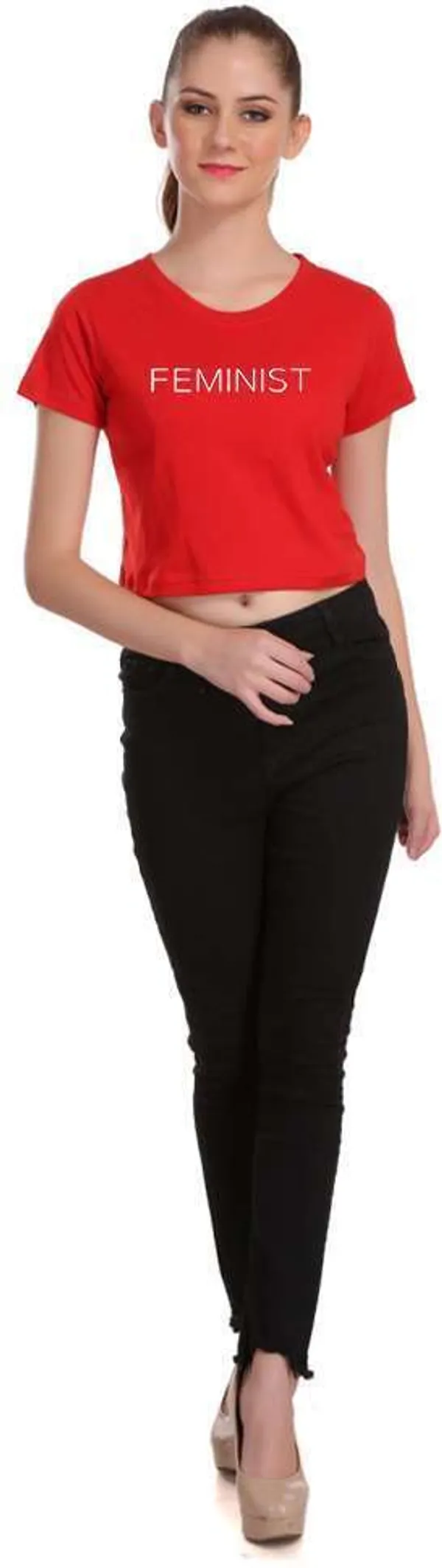 Red_Casual_Printed_Pure_Cotton_Crop_Top_For_Women