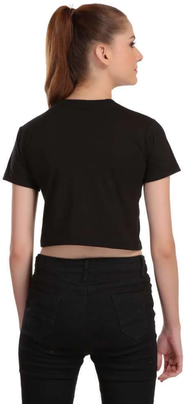 Black_Casual_Printed_Pure_Cotton_Crop_Top_For_Women