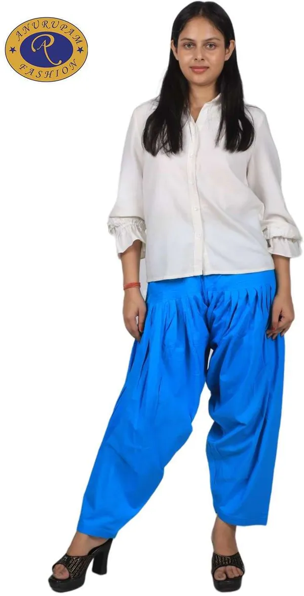 Blue_Regular_Pure_Cotton_Solid_Salwar_For_Women