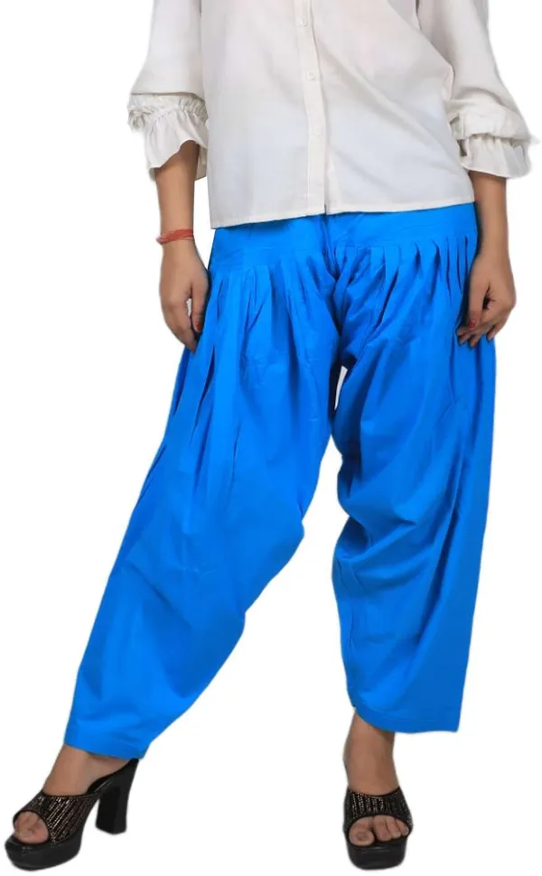 Blue_Regular_Pure_Cotton_Solid_Salwar_For_Women