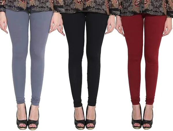 Grey_&_Black_&_Maroon_Silk_Blend_Solid_Casual_Ethnic_Wear_Leggings_For_Women_(Pack_Of_3)