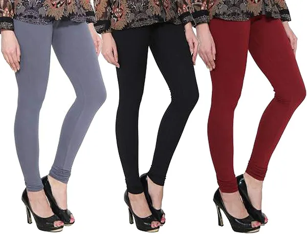 Grey_&_Black_&_Maroon_Silk_Blend_Solid_Casual_Ethnic_Wear_Leggings_For_Women_(Pack_Of_3)