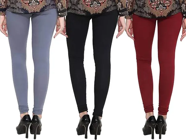 Grey_&_Black_&_Maroon_Silk_Blend_Solid_Casual_Ethnic_Wear_Leggings_For_Women_(Pack_Of_3)