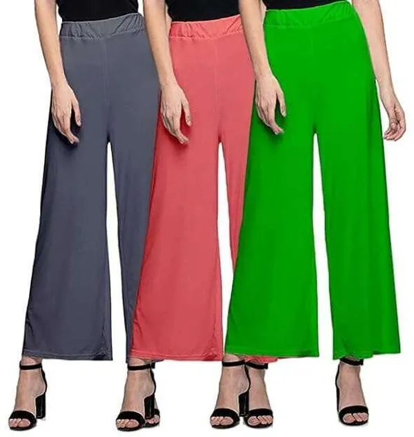 Grey_&_Pink_&_Green_Regular_Casual_Lycra_Blend_Trouser_For_Women