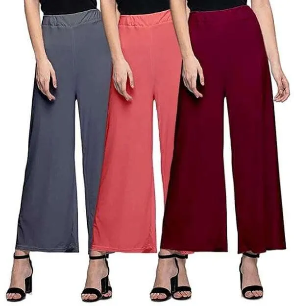 Grey_&_Pink_&_Green_Regular_Casual_Lycra_Blend_Trouser_For_Women