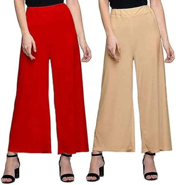 Red_&_Beige_Regular_Casual_Lycra_Blend_Trouser_For_Women
