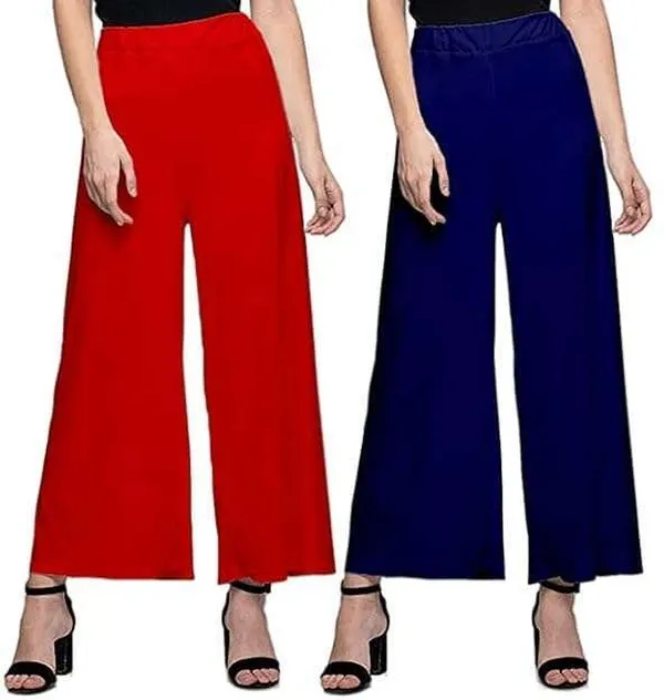 Red_&_Dark_Blue_Regular_Casual_Lycra_Blend_Trouser_For_Women