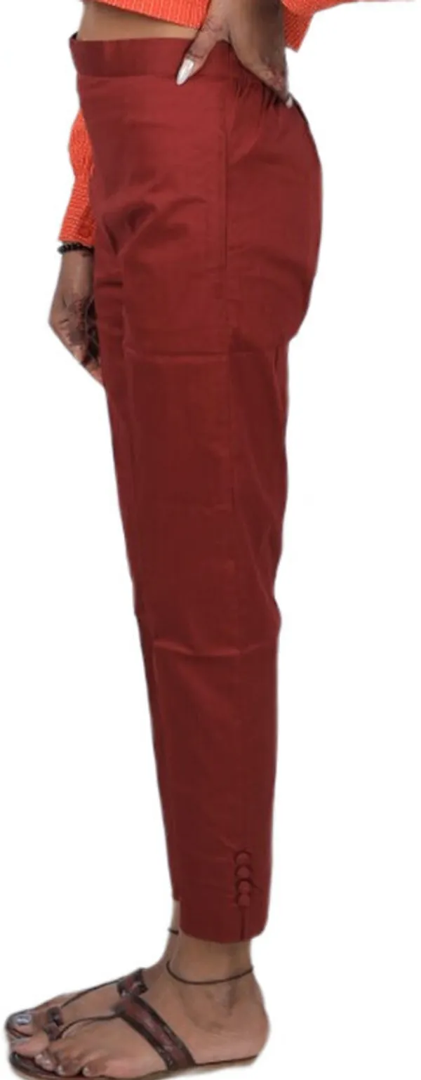 Maroon_Regular_Casual_Cotton_Blend_Trouser_For_Women