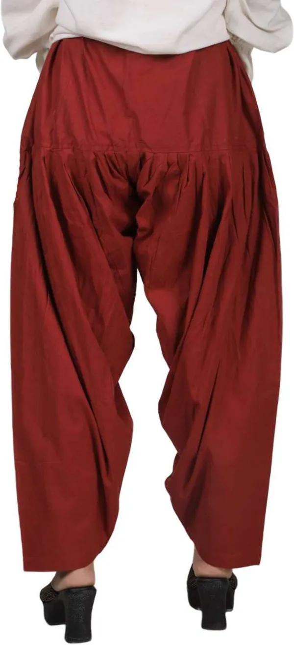 Maroon_Regular_Pure_Cotton_Solid_Salwar_For_Women