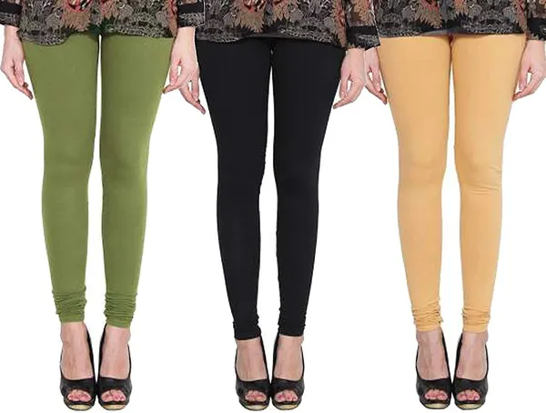 Multicolor_Silk_Blend_Solid_Casual_Ethnic_Wear_Leggings_For_Women_(Pack_Of_3)