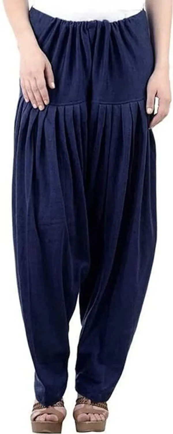 Blue_Regular_Wool_Blend_Solid_Salwar_For_Women