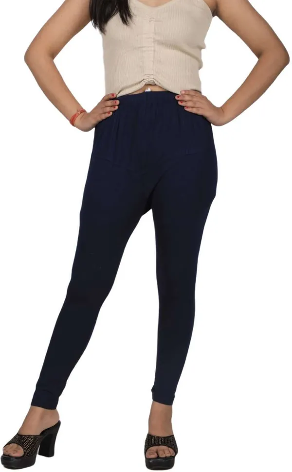 Dark_Blue_Cotton_Blend_Solid_Casual_Western_Wear_Leggings_For_Women