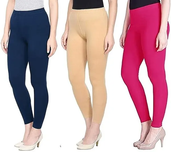 Multicolor_Cotton_Blend_Solid_Casual_Ethnic_Wear_Leggings_For_Women